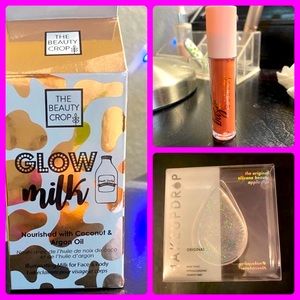 Bundle of 3 beauty items! Face illuminator, applicator, and red lip gloss!